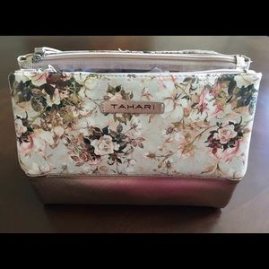 Tahari Pyramid Winter Rose Cosmetic Bag